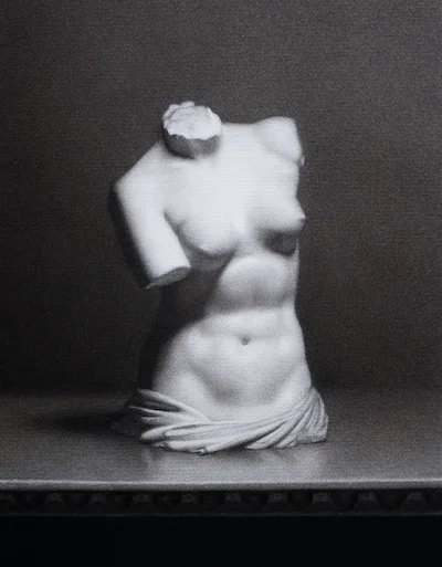 Angel Academy of Art Academic first charcoal project venus torso greek sculpture by milo